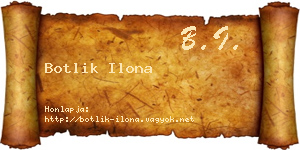 Botlik Ilona névjegykártya